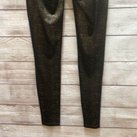 SPANX BLACK VELVET WITH GOLD SPARKLE LEGGINGS - Picture 7 of 8